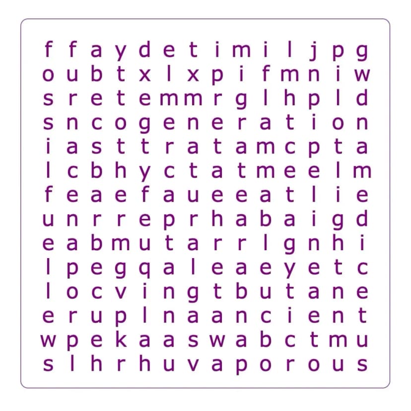 Natural Gas Word Search